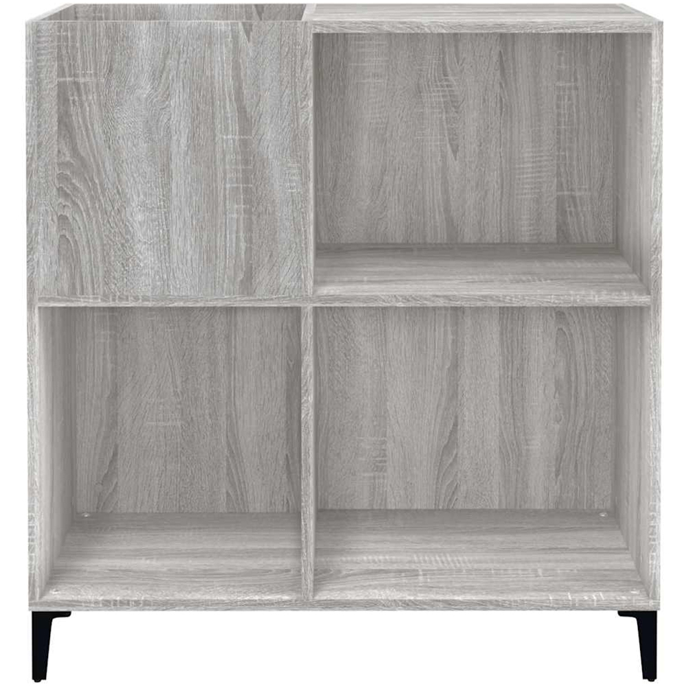 vidaXL 3 Shelf Grey Sonoma Record Cabinet Image 4