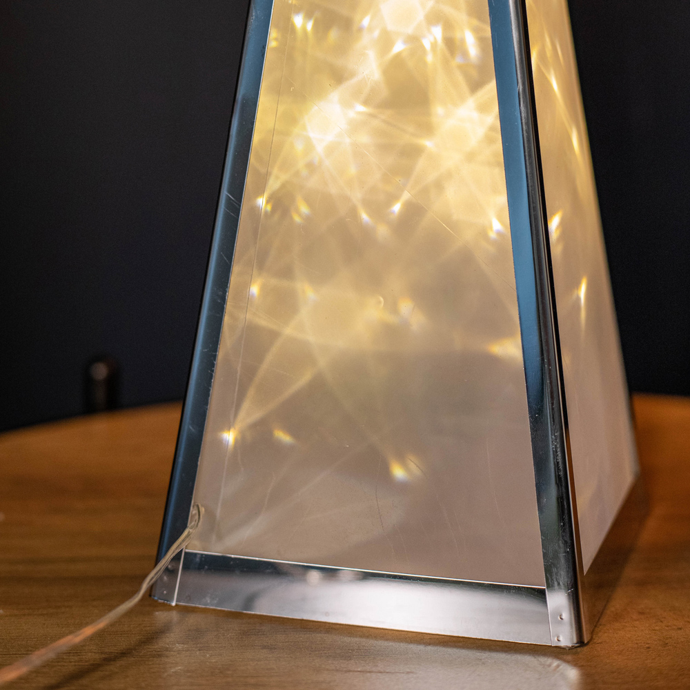 Samuel Alexander Silver Holographic Warm White LED Christmas Pyramid Decoration 60cm Image 5