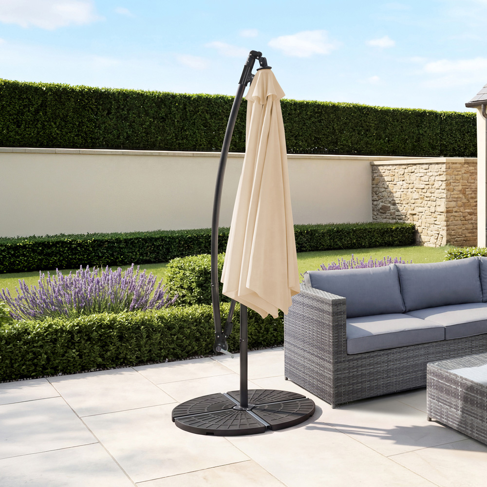 Charles Bentley Beige Hanging Cantilever Parasol 3m Image 8