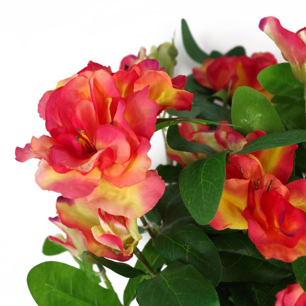 Leaf Pink and Orange Rhododendron Artificial Plant in Black Pot 40cm Image 3