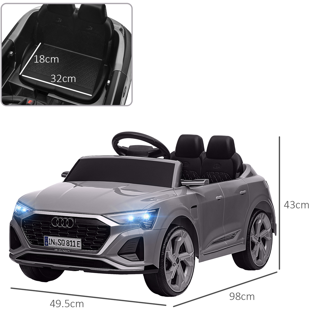 Tommy Toys Grey Audi Q8 E-tron Sportback Licensed Kids Electric Car with Remote Image 9