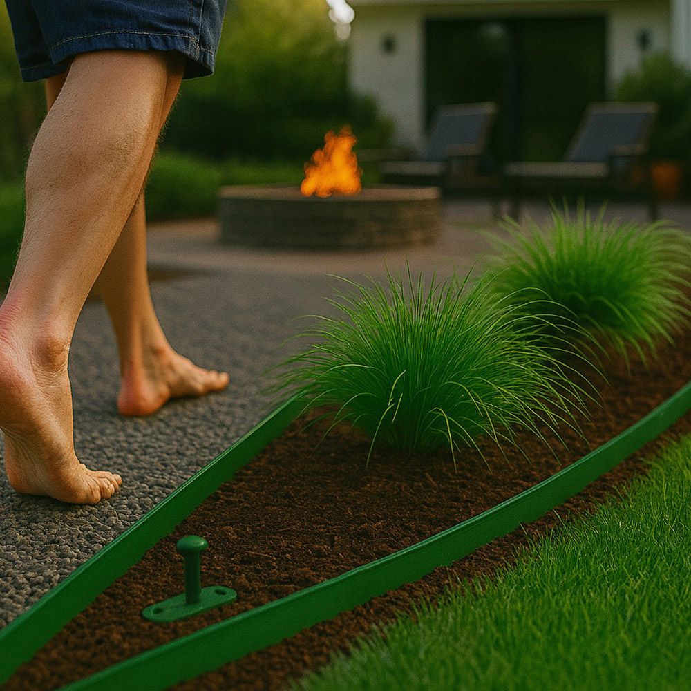 Harbour Housewares 10m x 4cm Green Flexible Plastic Lawn and Path Edging Image 4