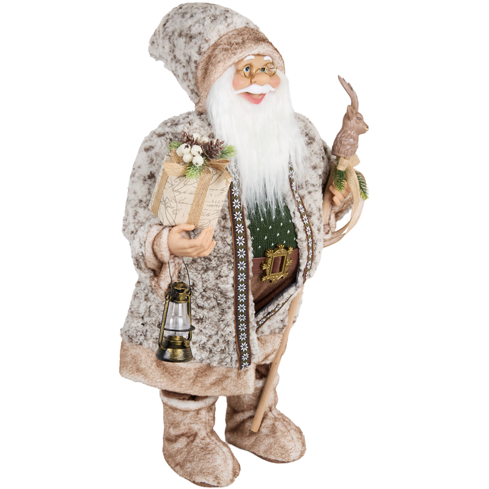 Woodland Standing Santa with LED Lantern Image 6