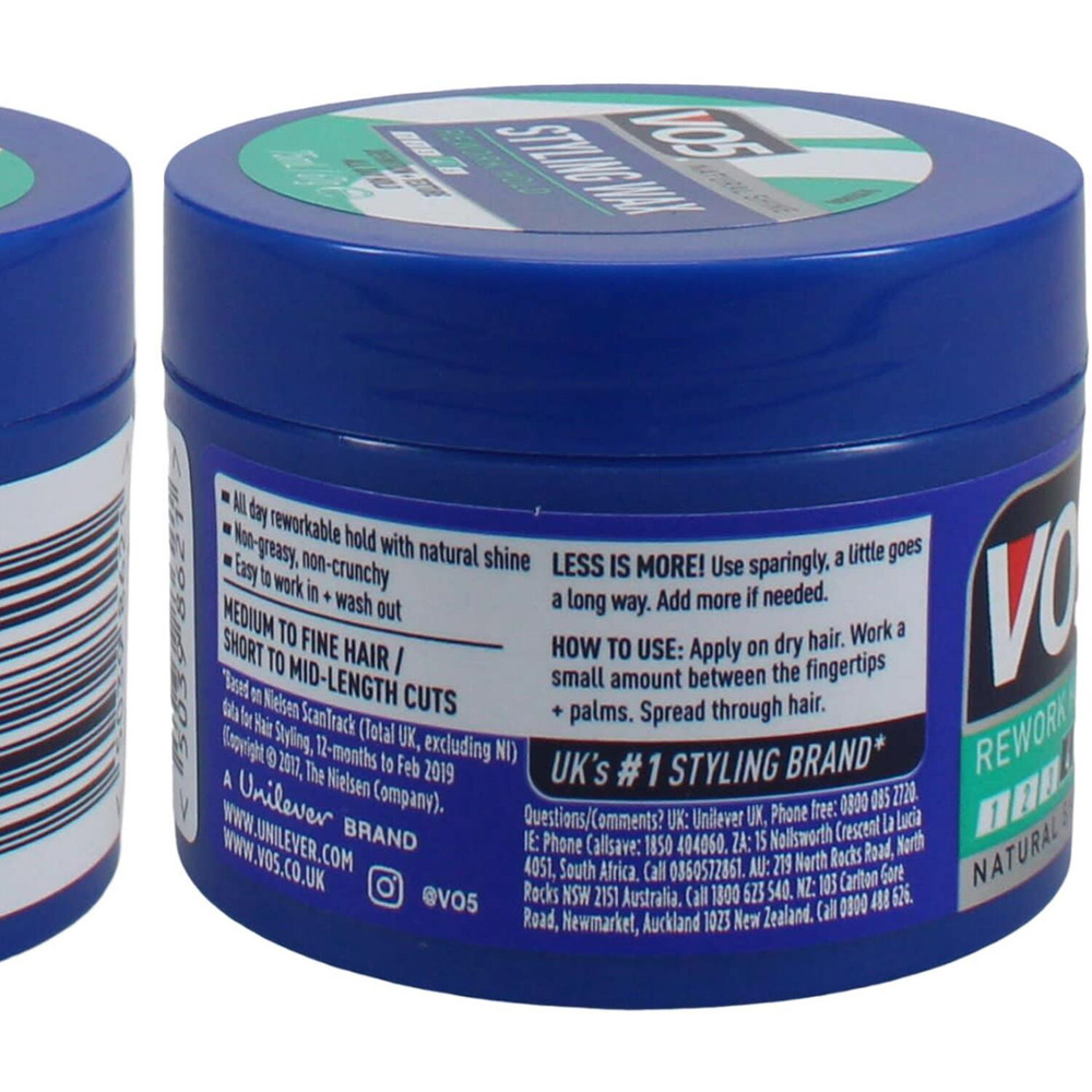 Vo5 Natural Shine Groomed Styling Wax Image 3