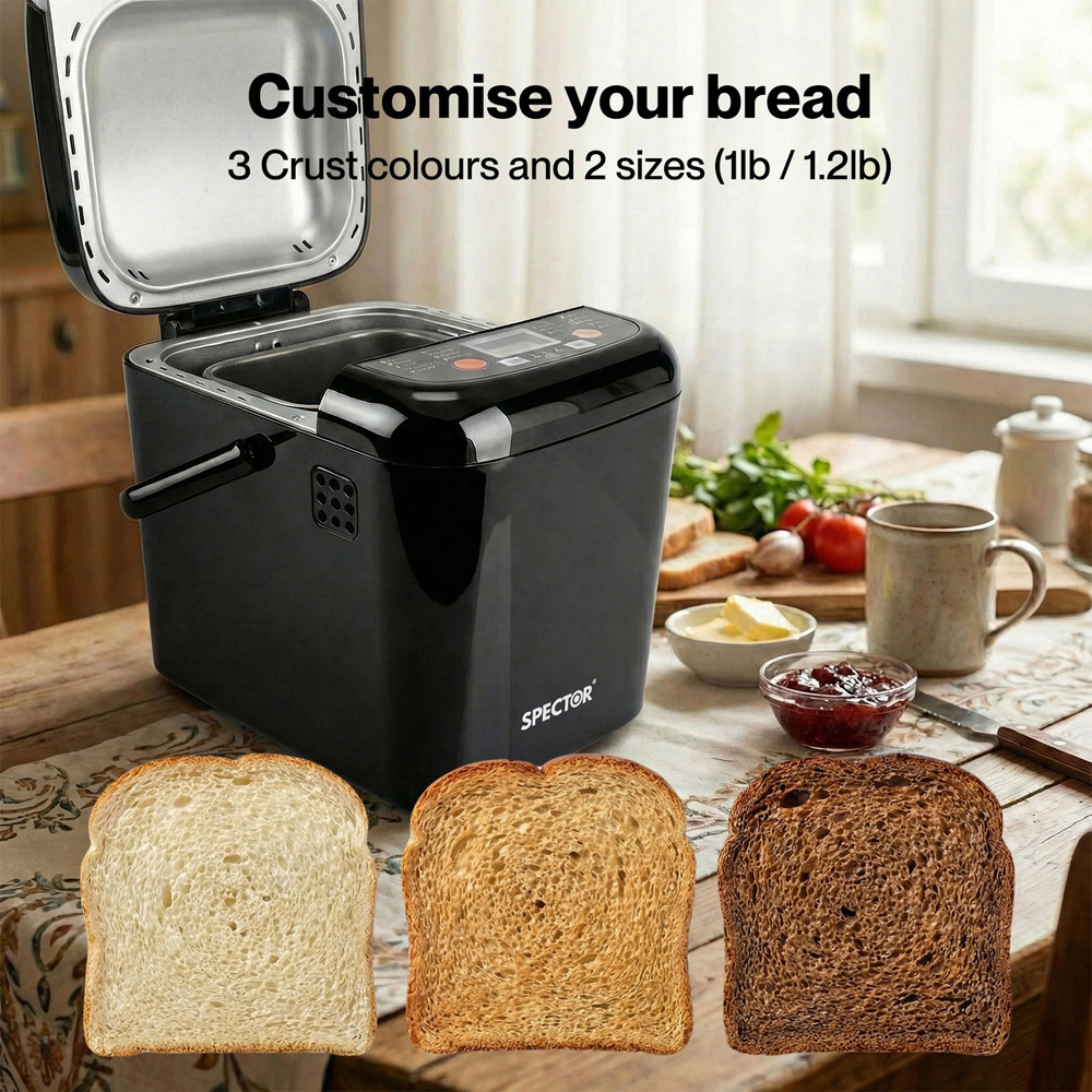 Spector BM2002-BK-UK 19-in-1 Non-Stick Bread Maker 500W Image 5