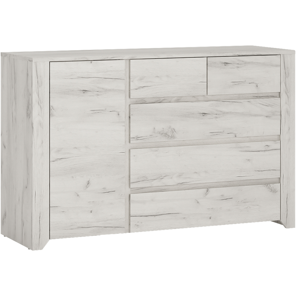 Florence Angel Single Door 5 Drawer Chest of Drawers Image 2
