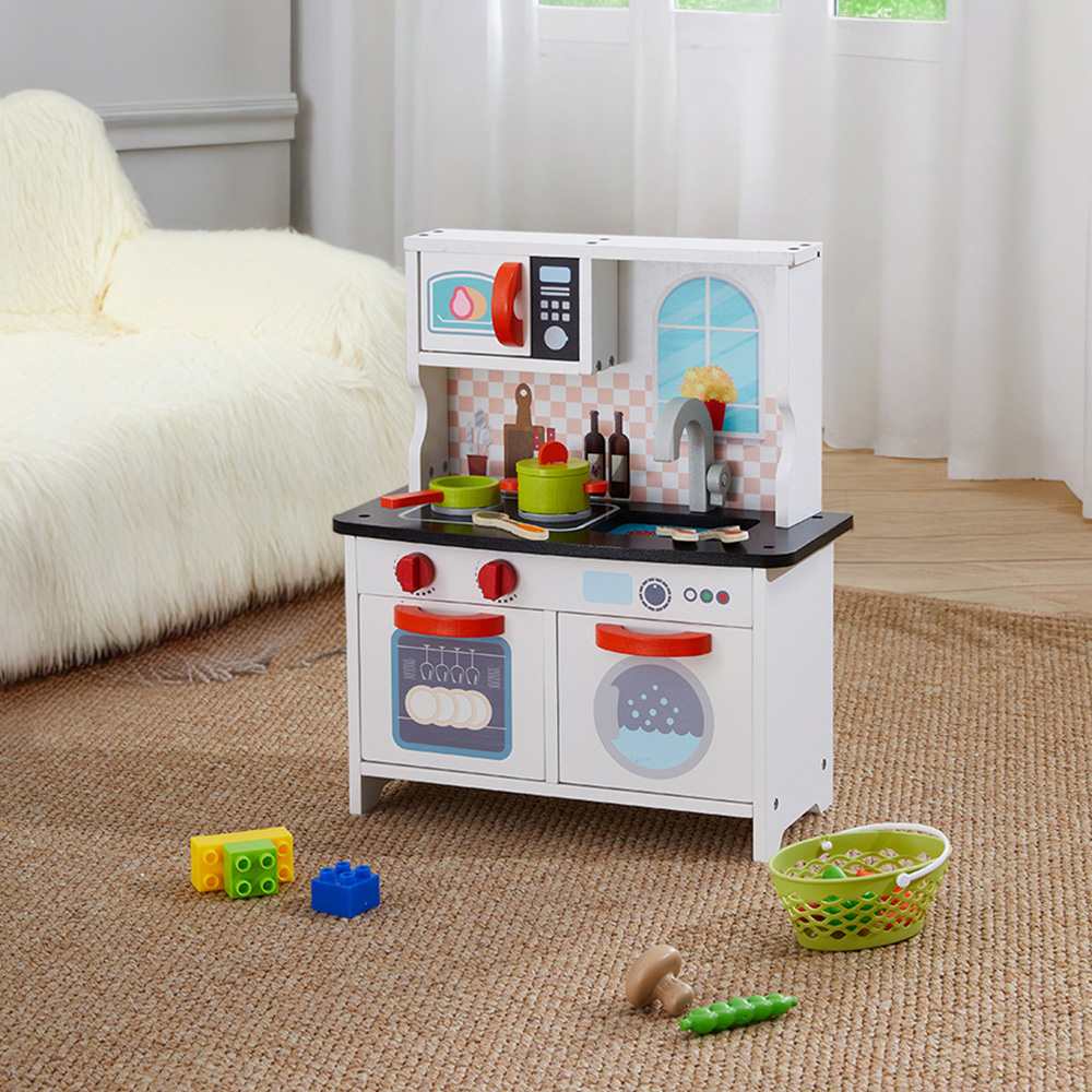 H&O Direct Kids Wooden Mini Kitchen Play Set Image 2