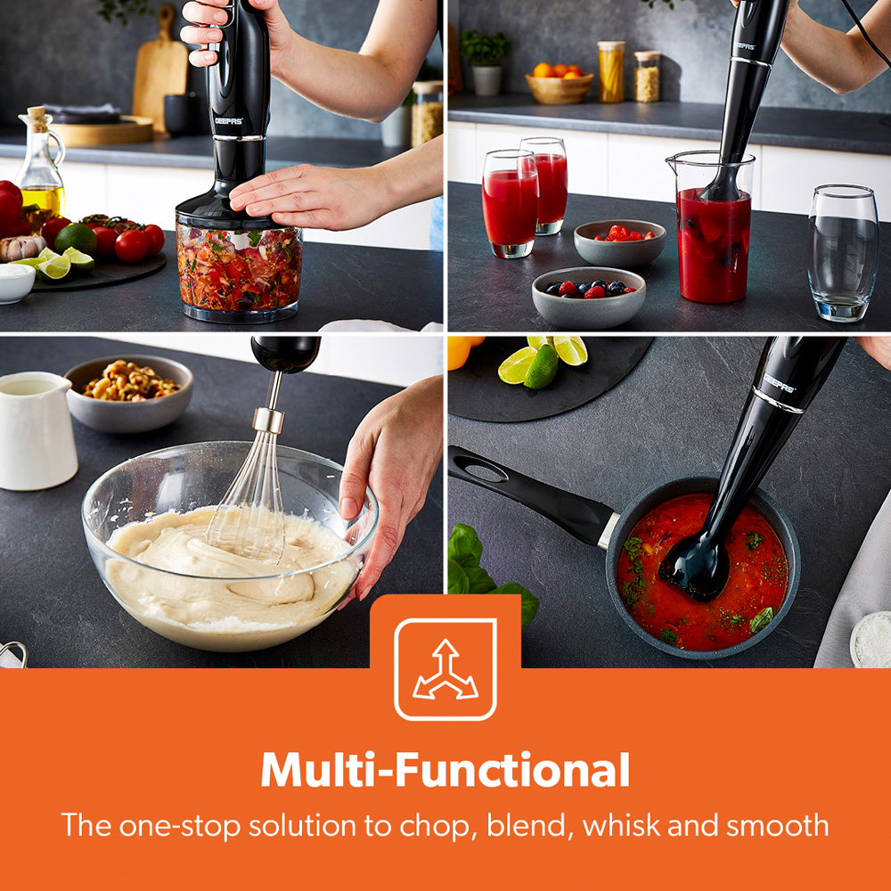 Geepas GHB6144UK-BK 4 in 1 Hand Blender with Electric Whisk 200W Image 5