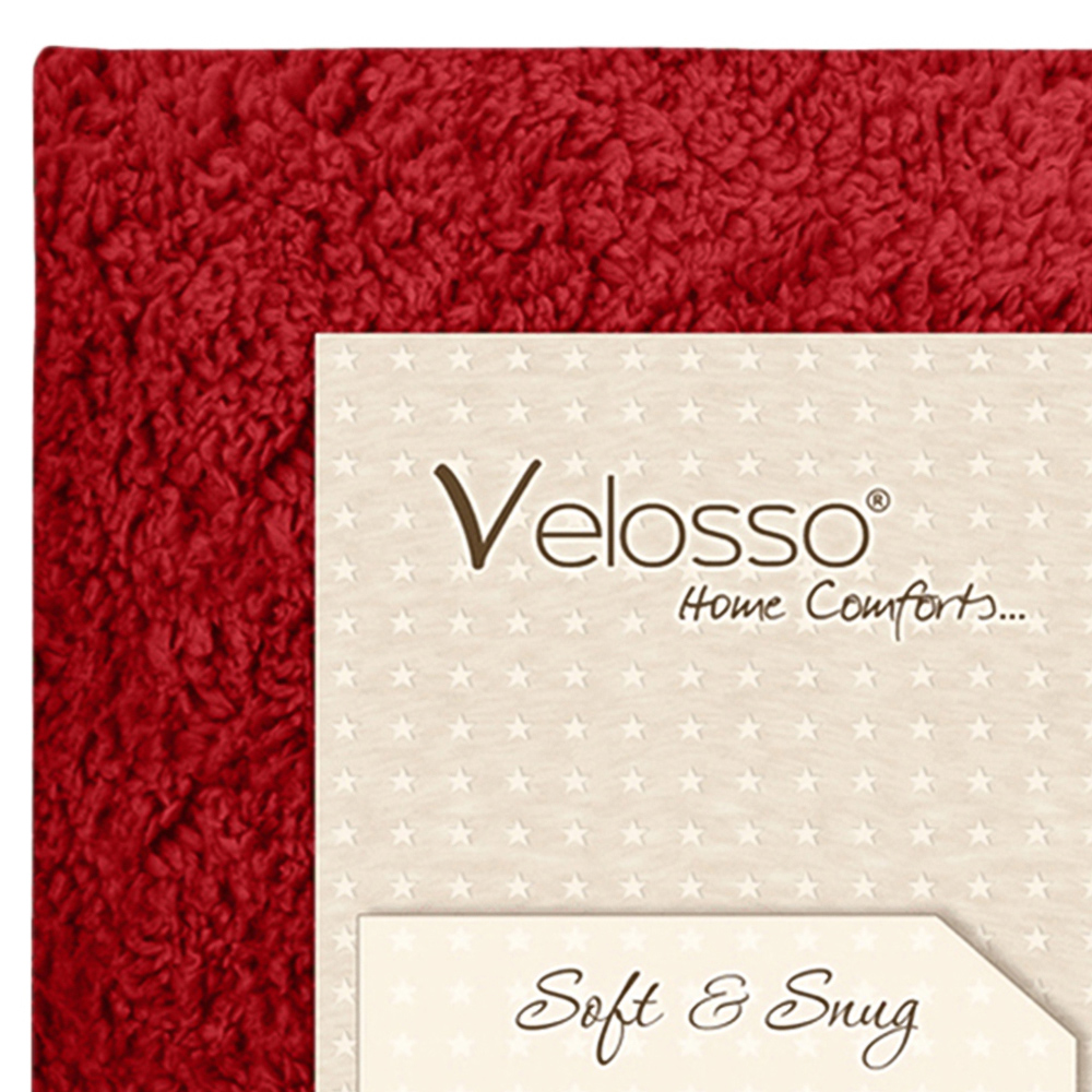 Velosso Double Red Teddy Fleece Fitted Sheet Image 3