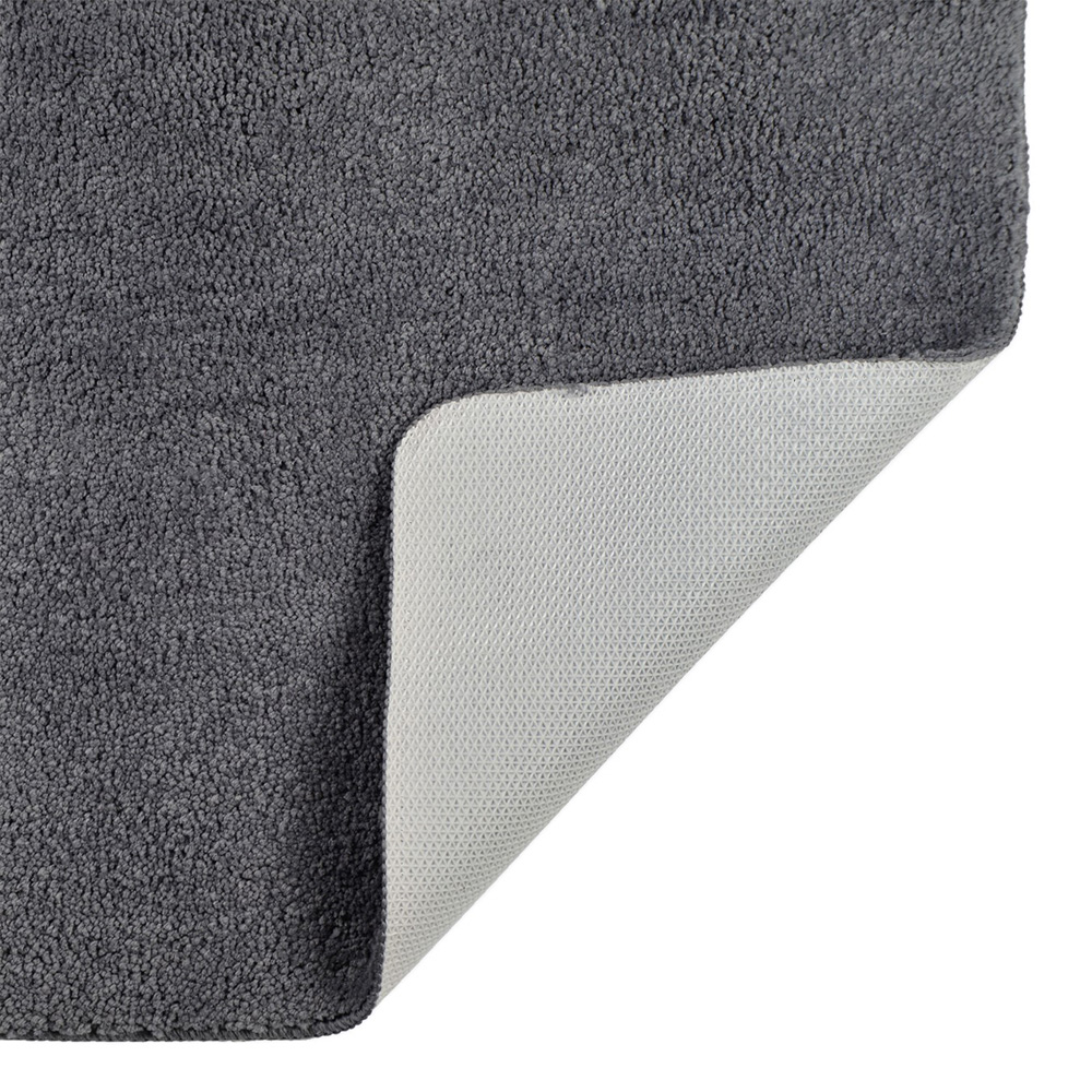 Allure Bath Fashions Charcoal Grey Microfibre Luxury Non-Slip Pedestal Mat 50 x 50cm Image 3