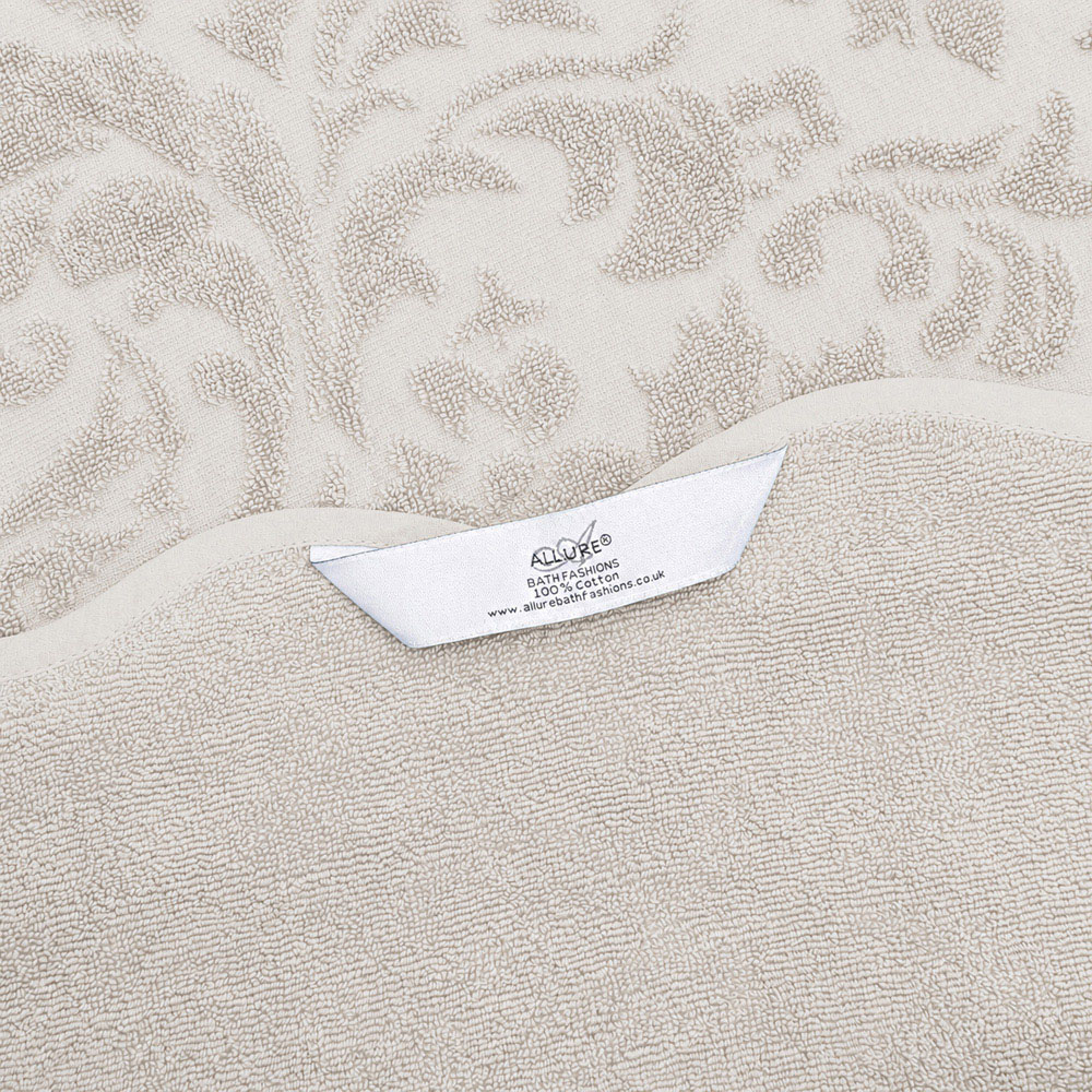 Allure Bath Fashions Gracie Light Grey Floral Jacquard Scalloped Hand Towel 50 x 85cm 2 Pack Image 4
