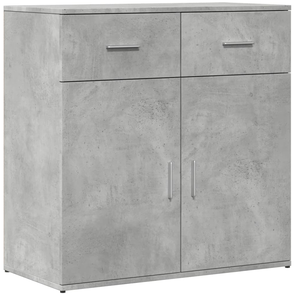 vidaXL 2 Door 2 Drawer Concrete Grey Wooden Sideboard Image 2