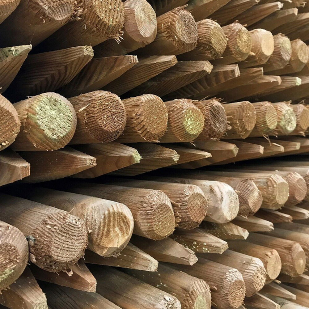 Inspirational Gifting Round Wooden Fence Post 1.8m x 50mm 5 Pack Image 4