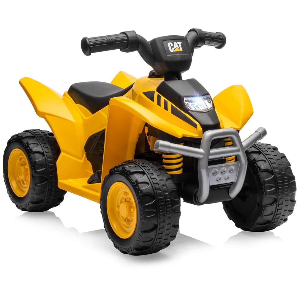Costway Kids Yellow Licensed Caterpillar Ride On ATV Quad Car with Horn Sound 6V Image 4