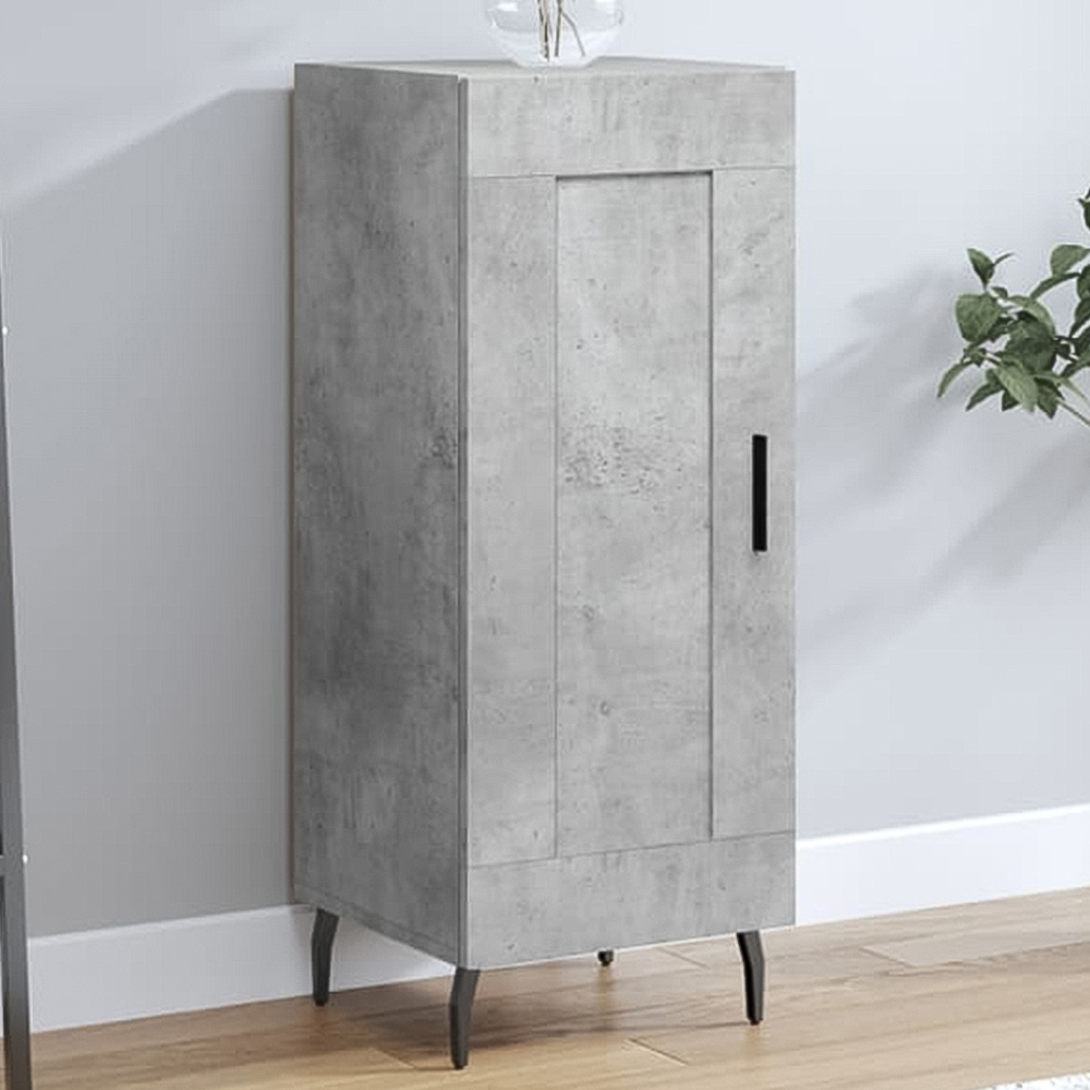 vidaXL Single Door Concrete Grey Sideboard Image 1