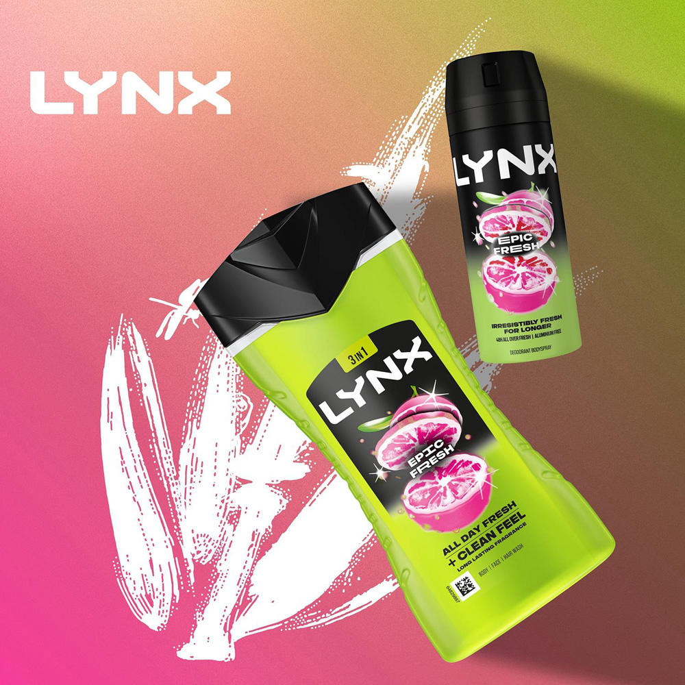 Lynx Epic Fresh Grapefruit and Tropical Pineapple Scent Shower Gel 225ml 36 Pack Image 6