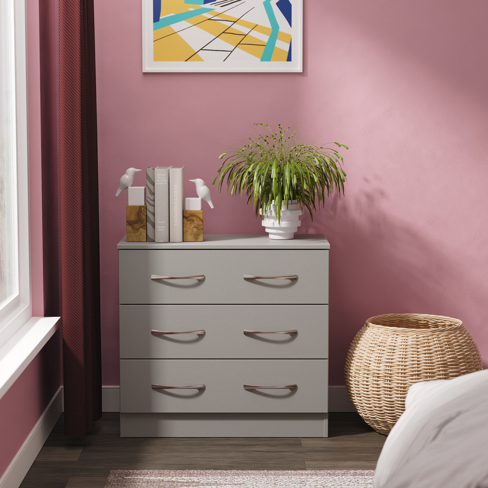 Crowndale Avon 3 Drawer Dusk Grey Chest of Drawers Image 7
