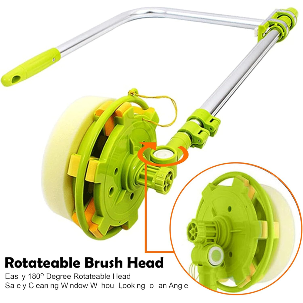 ATEK High-Reach Telescopic Window Cleaner with U-Shaped Brush Head Image 6