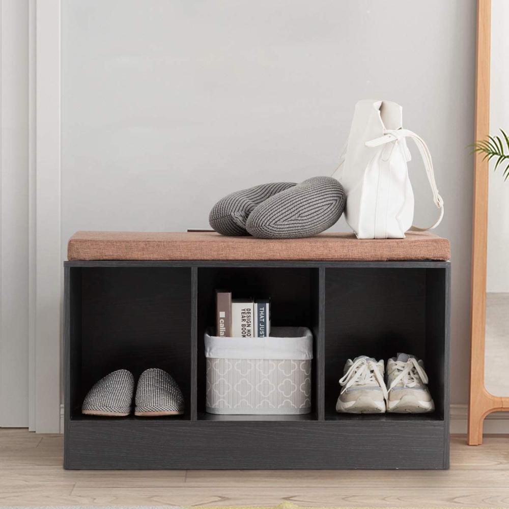 Costway 3 Shelf Bench with Cushion Wilko