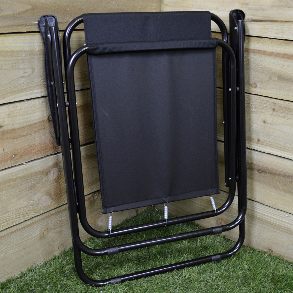 Samuel Alexander Black Folding Canvas Camping Chair Set of 2 Image 3