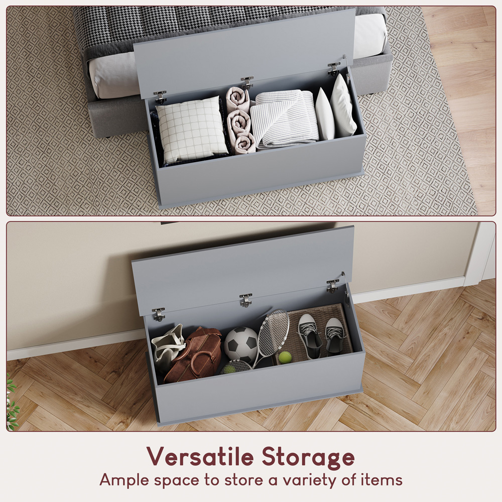 VIDA DESIGNS Leon Grey Storage Ottoman Image 5