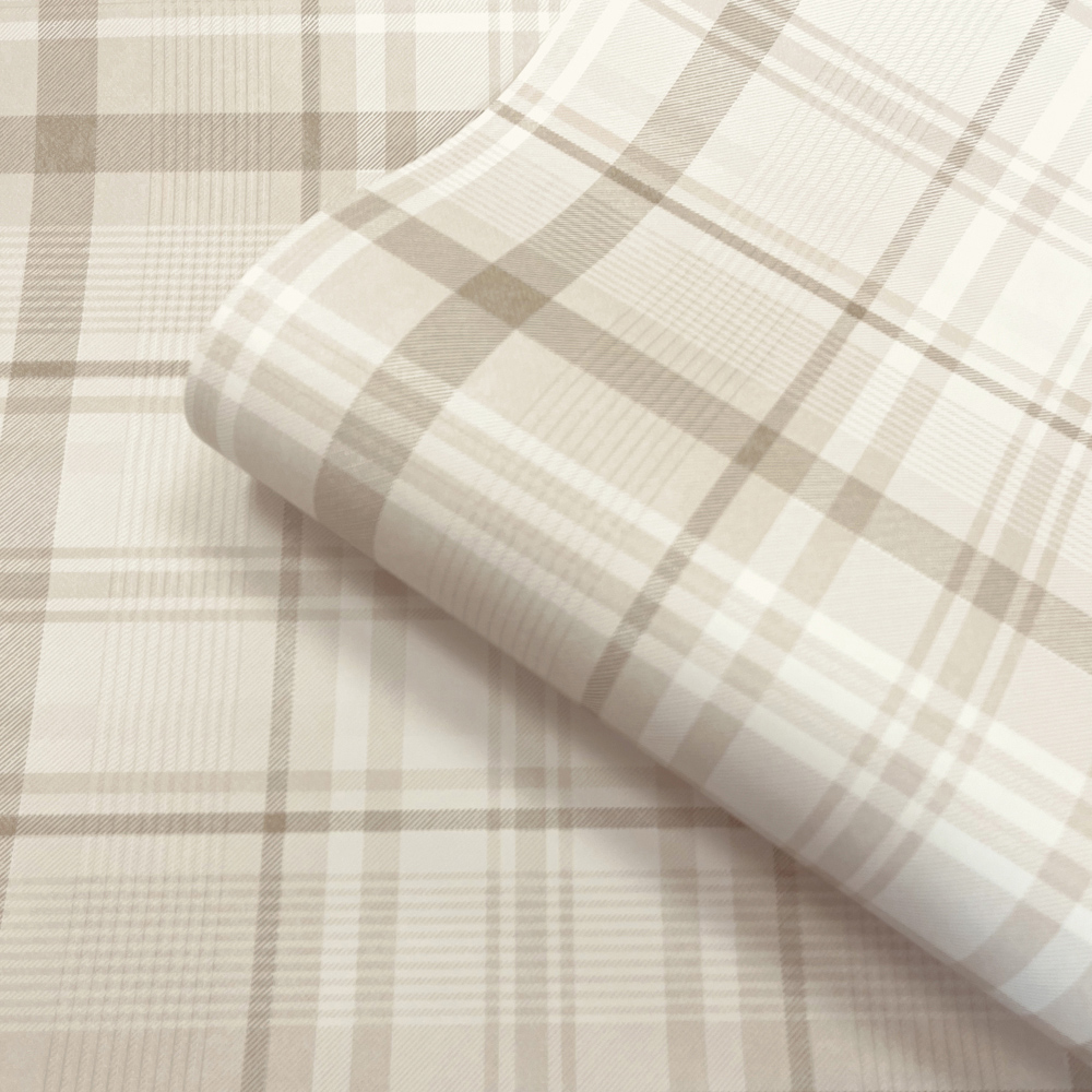 Holden Decor Kirkham Check Neutral Wallpaper Image 2