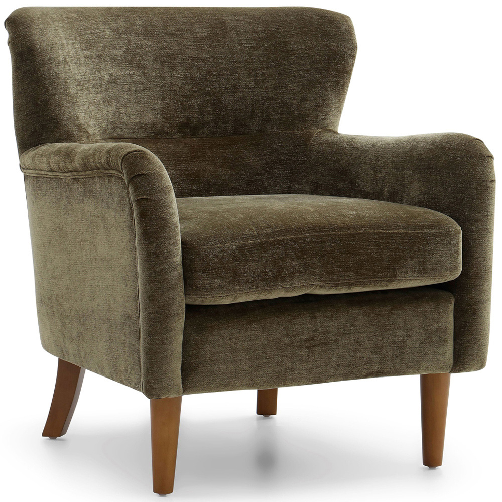Roberta Olive Chenille Wingback Armchair Image 3