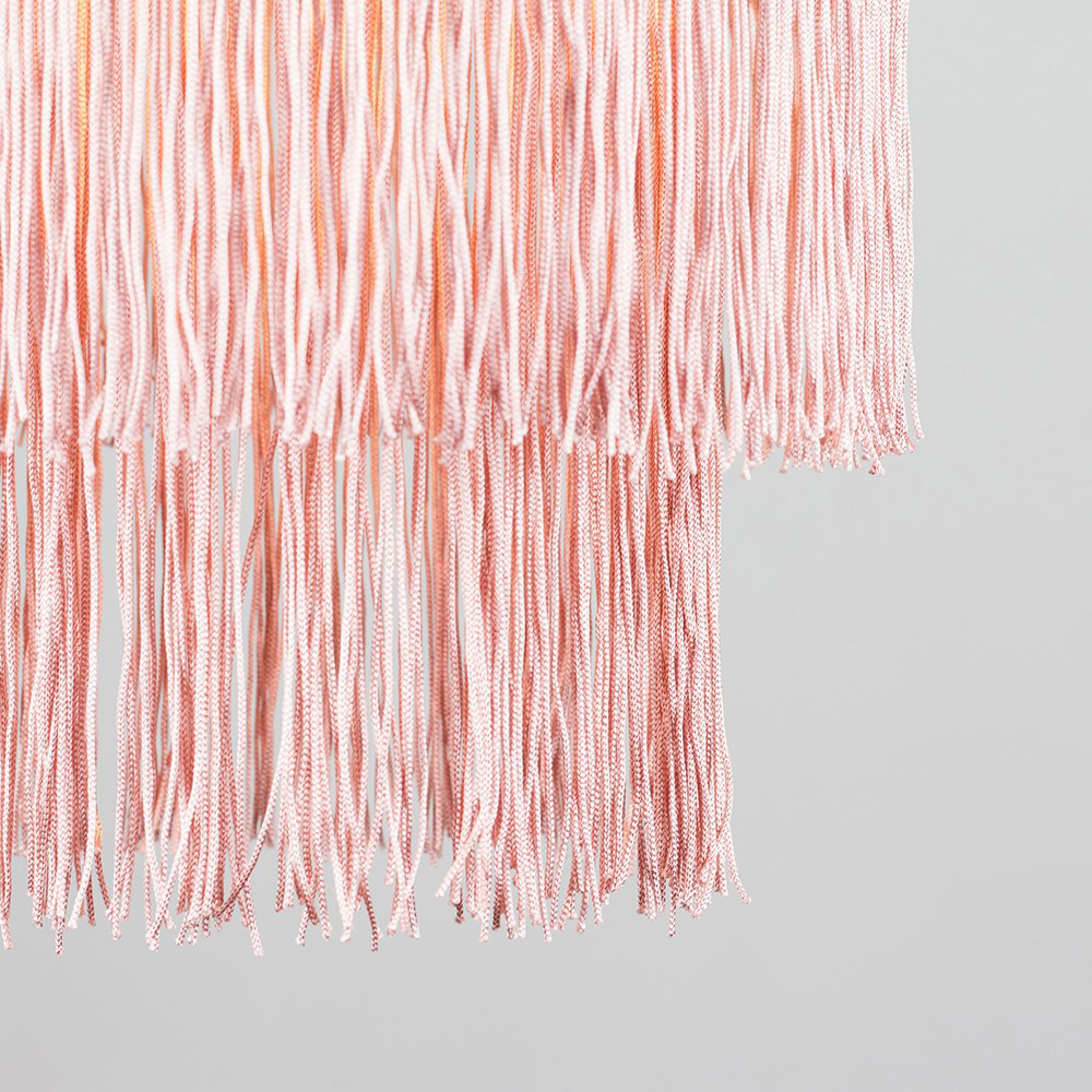 ValueLights Nabella Pink Tassel Pendant Lamp Shade Image 6