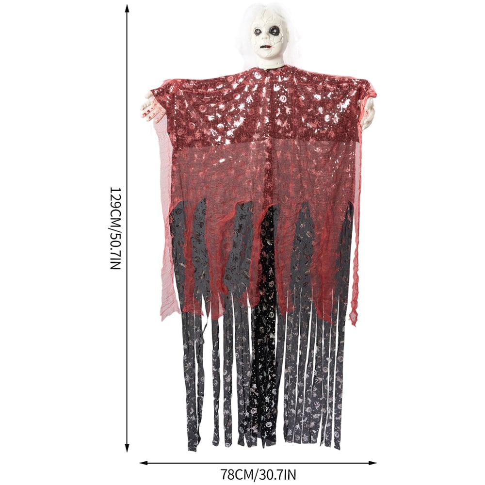 Living and Home Red Hanging Ghost Halloween Decoration 4ft Image 6