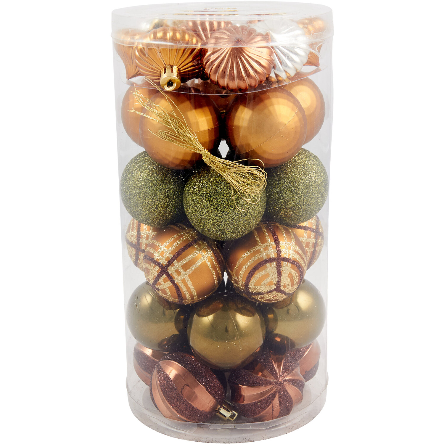 Pack of 30 Amber Charm Bauble Pack - Bronze Image 1