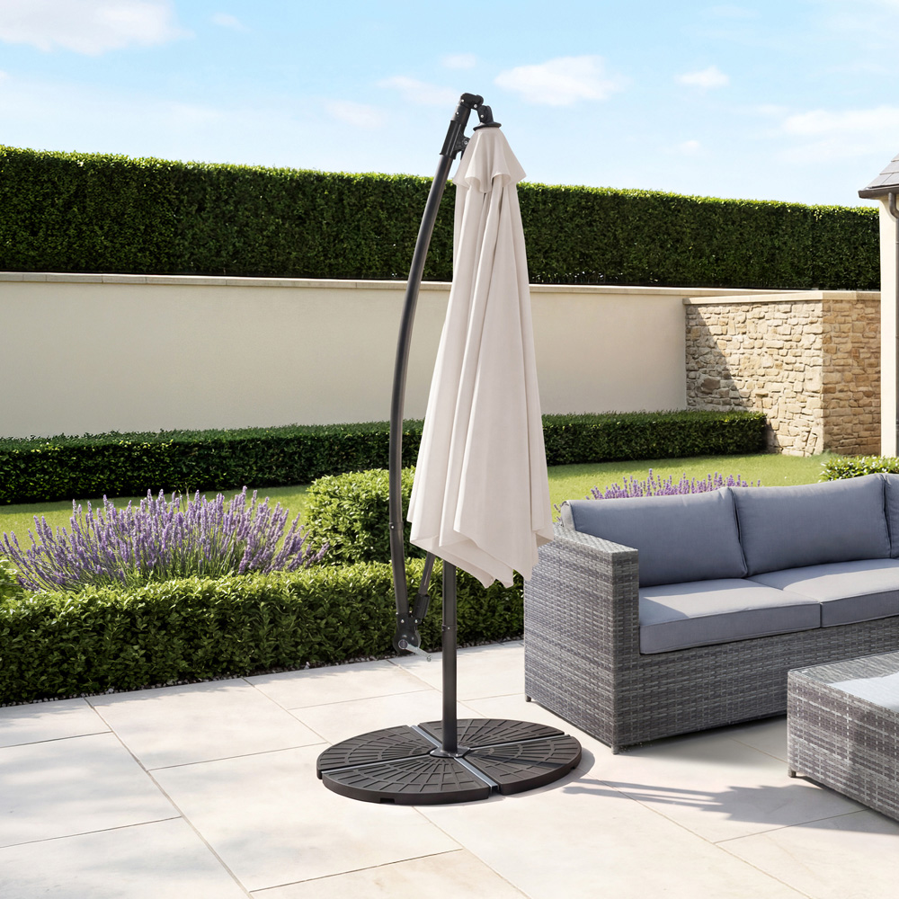 Charles Bentley Light Grey Hanging Cantilever Parasol 3m Image 6