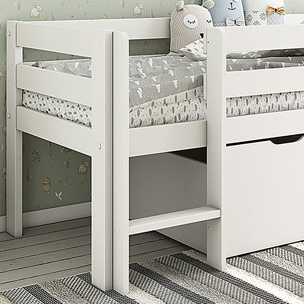 Noomi Shorty White Mid Sleeper with Crate Drawers Image 2