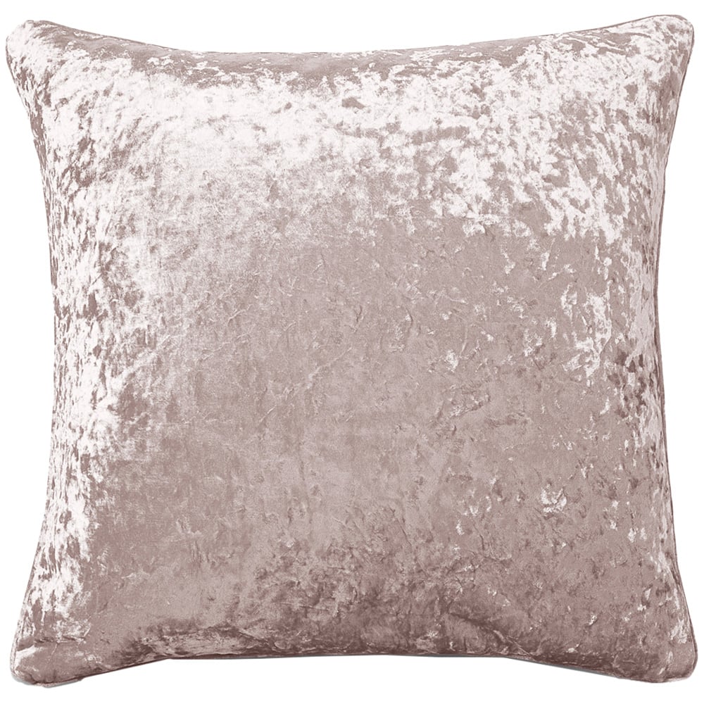 Intimates Plain Crushed Velvet Blush Filled Cushion 43 x 43cm 2 Pack Image 1