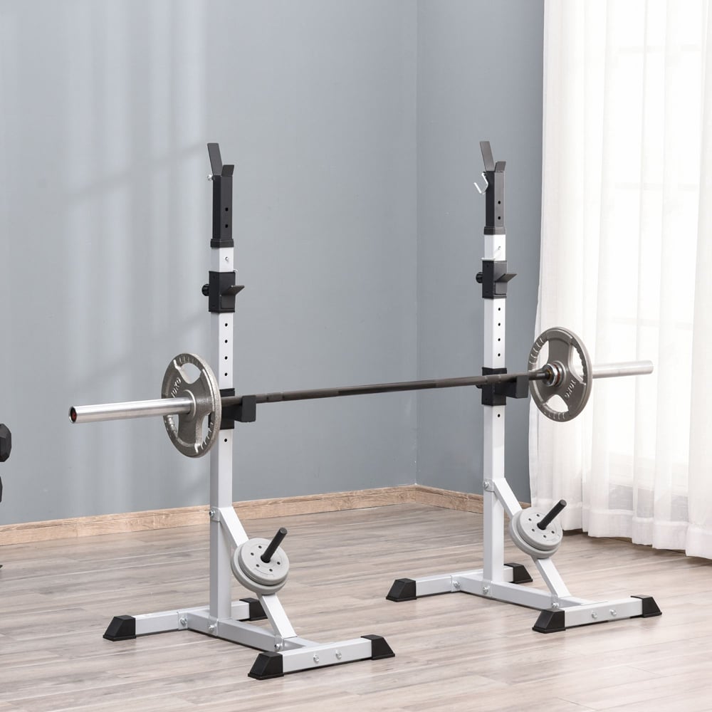 HOMCOM Adjustable Barbell Rack Image 2
