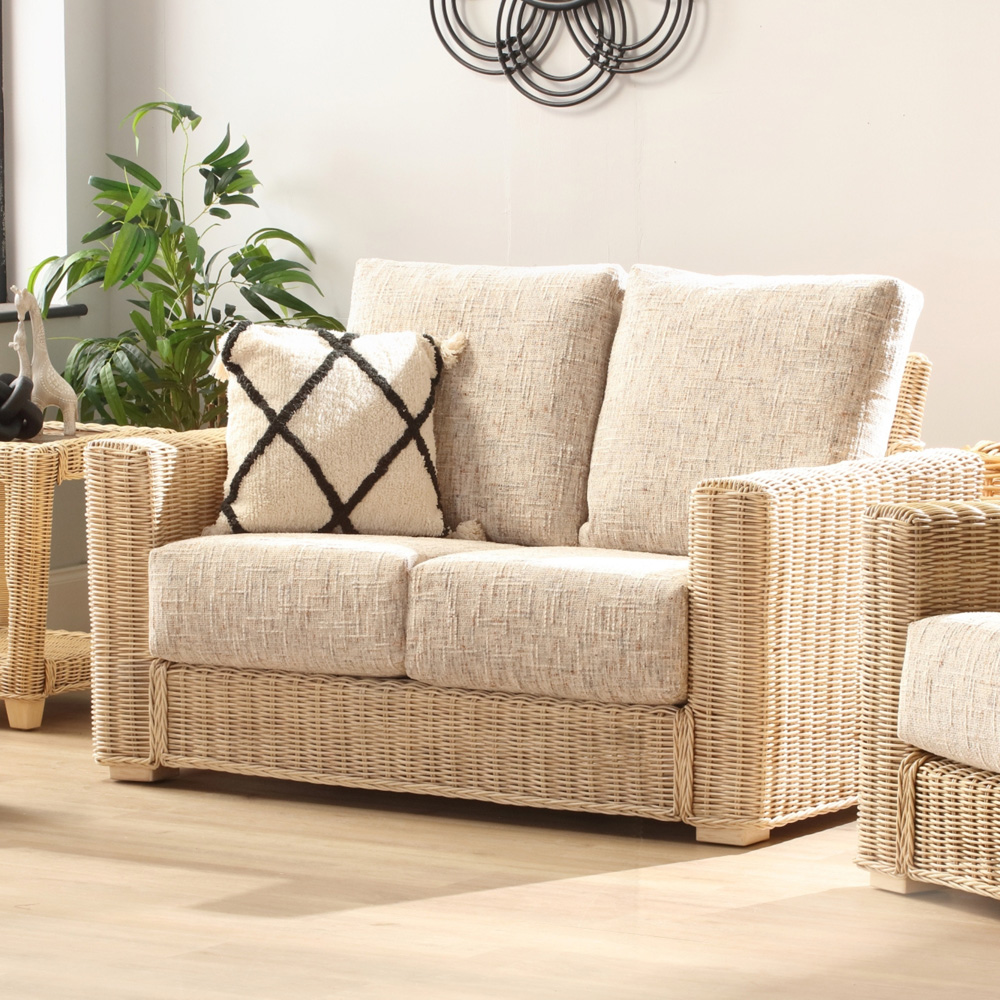Desser Furniture Burford 2 Seater Natural Rattan and Farrow Sofa Image 1