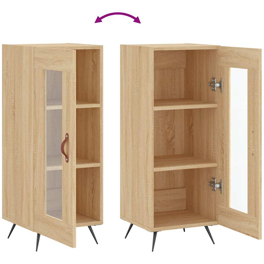 vidaXL Single Glass Door Sonoma Oak Sideboard Image 9