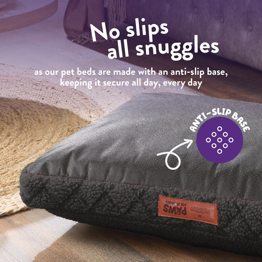 Slumberdown Large Charcoal Sherpa Pet Bed Image 4