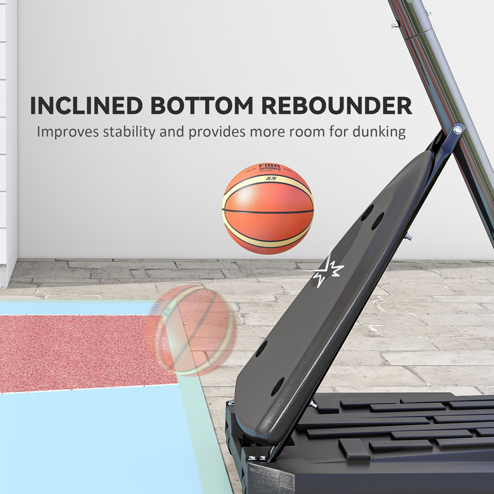 SPORTNOW Red Height Adjustable Basketball Hoop Stand with Weighted Base 240-290cm Image 7