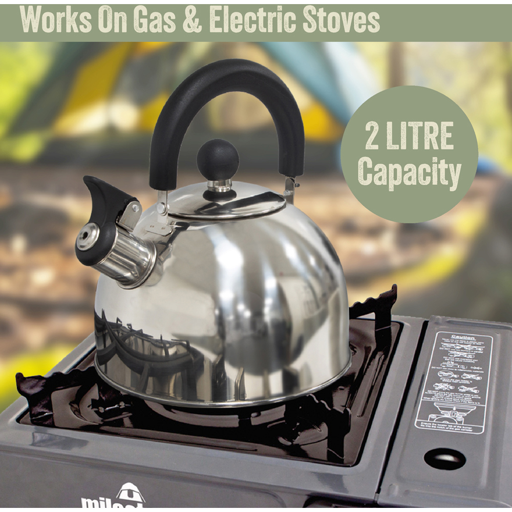 Milestone Camping Stainless Steel Whistling Kettle 2L Image 7