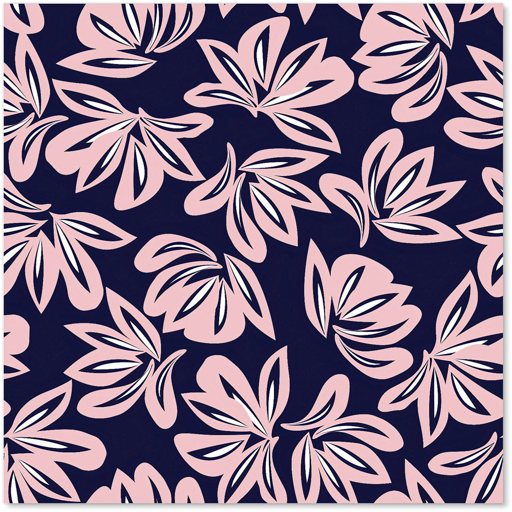 Warren Reed Designer Pink Navy Floral Botanical Glass Kitchen Splashback 60 x 60cm Image 2