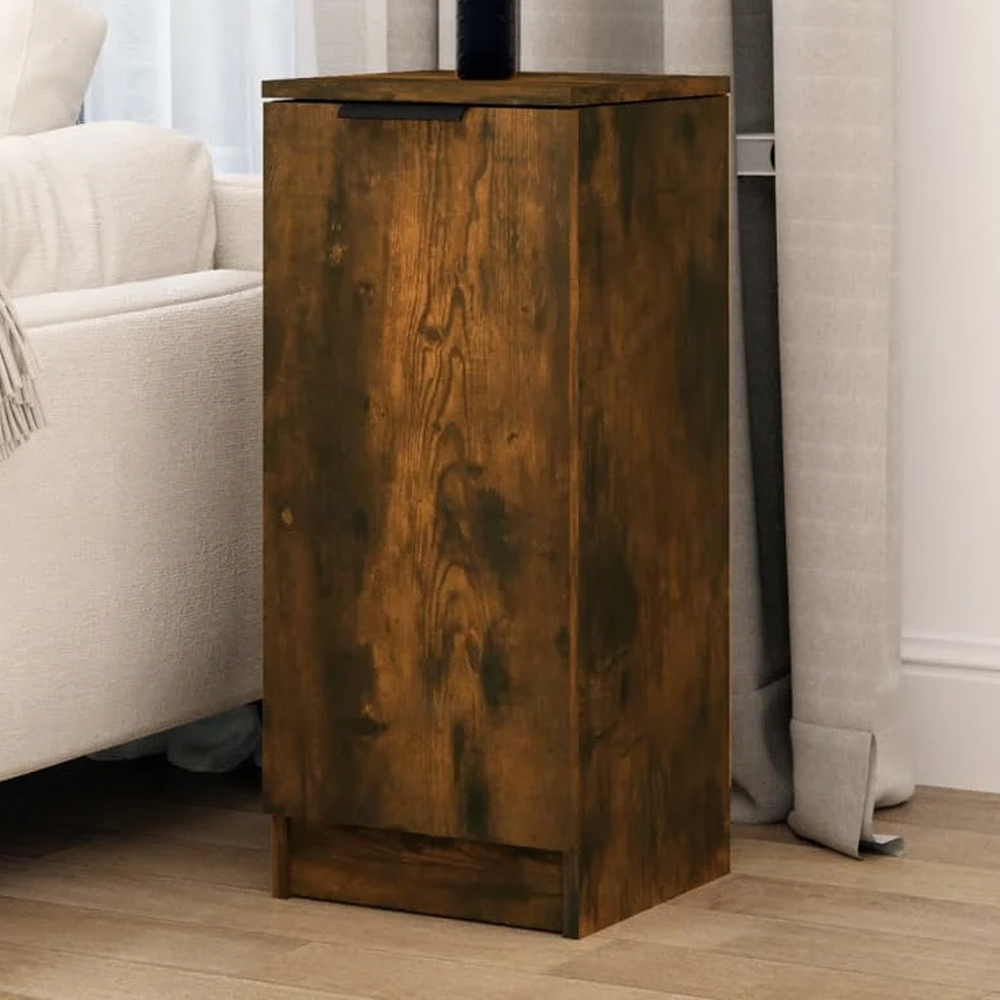 vidaXL Single Door Smoked Oak Sideboard Image 1