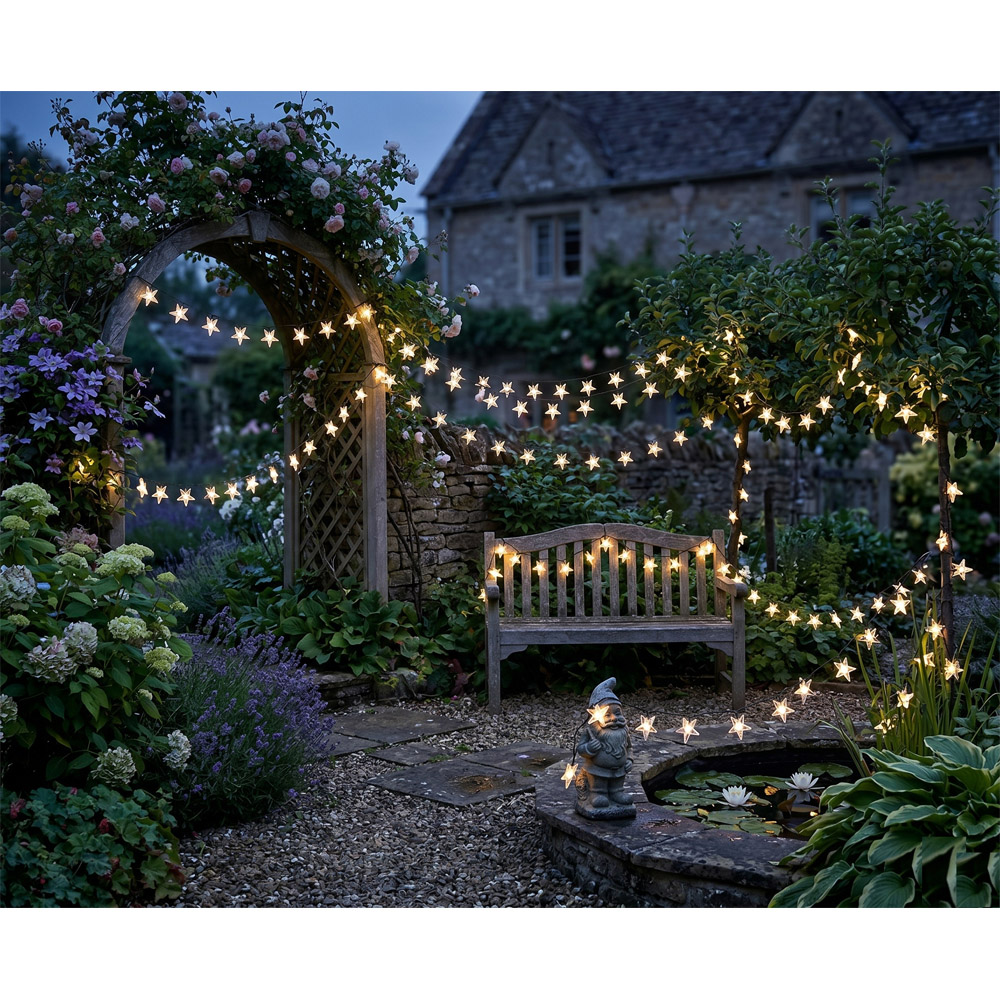 Avilo 50 Warm White LED Star Shaped Solar String Light 5m Image 4