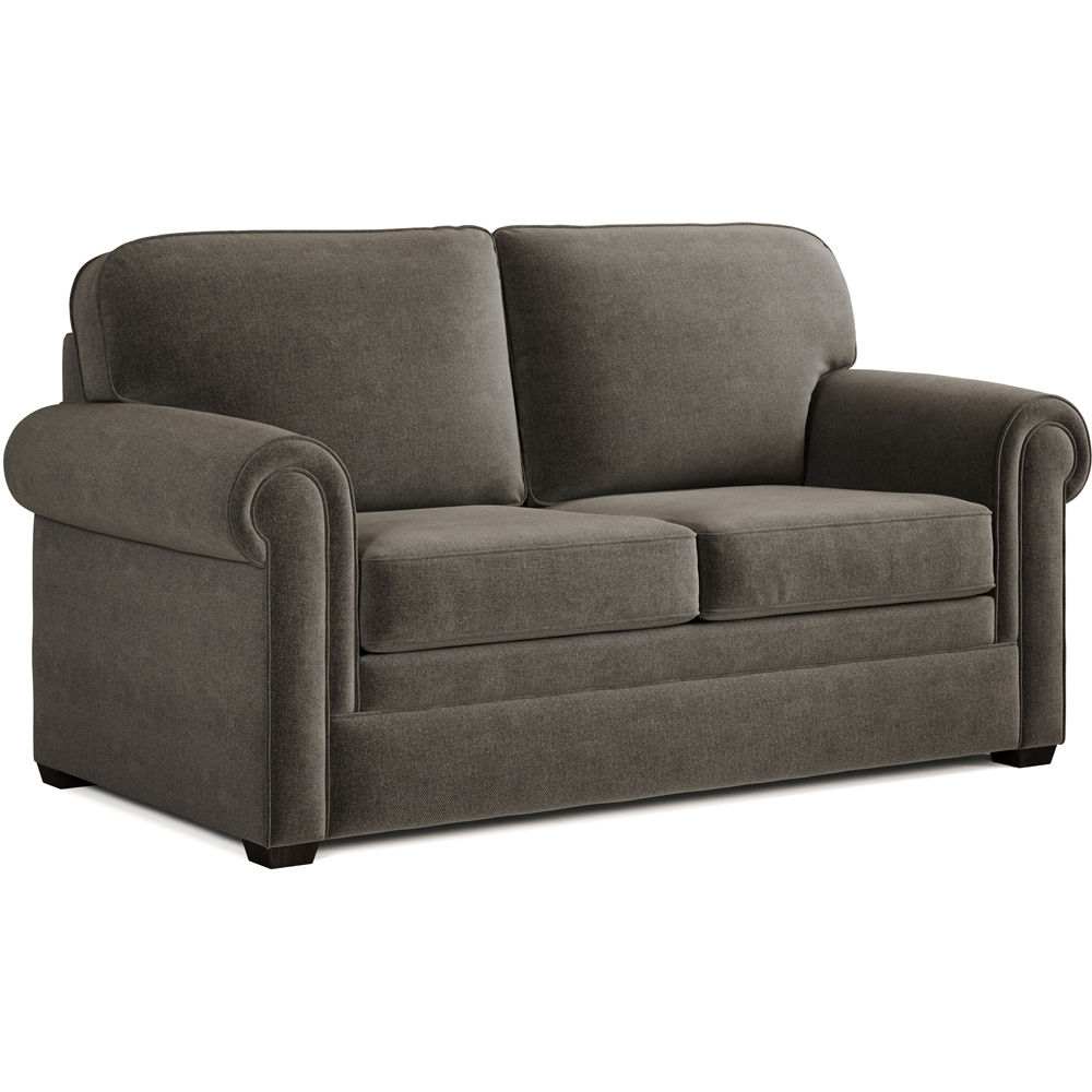 Jay-Be Heritage 2 Seater Brushed Twill Pewter Sofa Bed with e-Pocket Mattress Image 2
