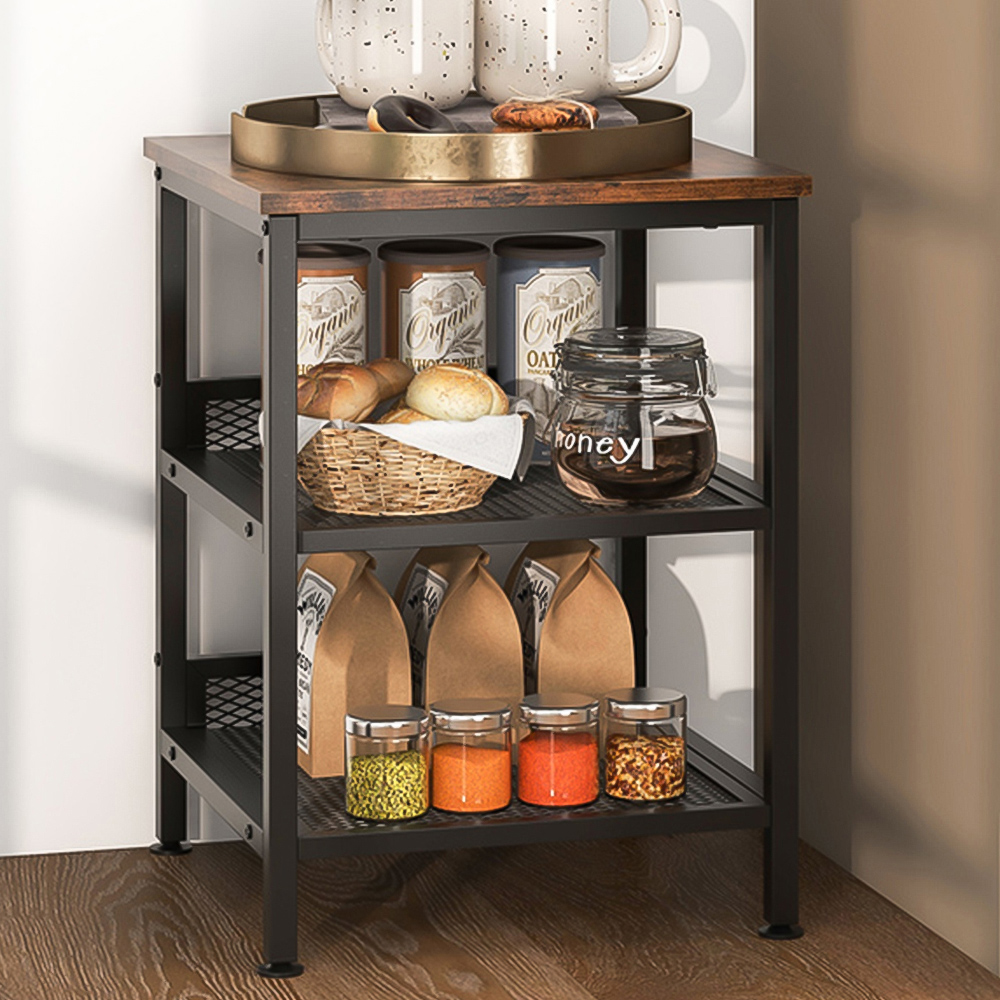 Costway 2 Shelf Coffee End Table with Adjustable Footpads Image 1