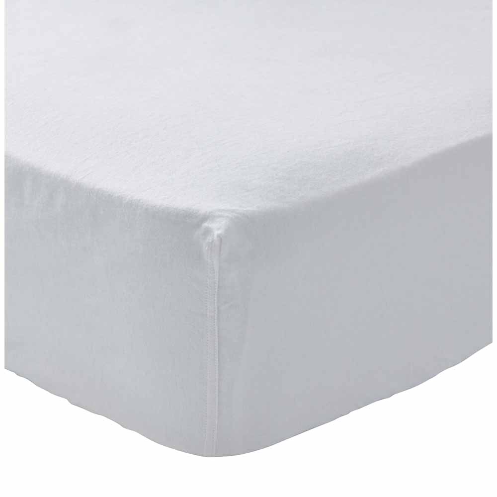 Wilko 100% Brushed Cotton White Single Fitted Sheet