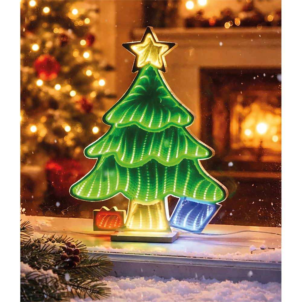 Xmas Haus Multicolour LED Tree Infinity Light Christmas Decoration 25cm Image 2