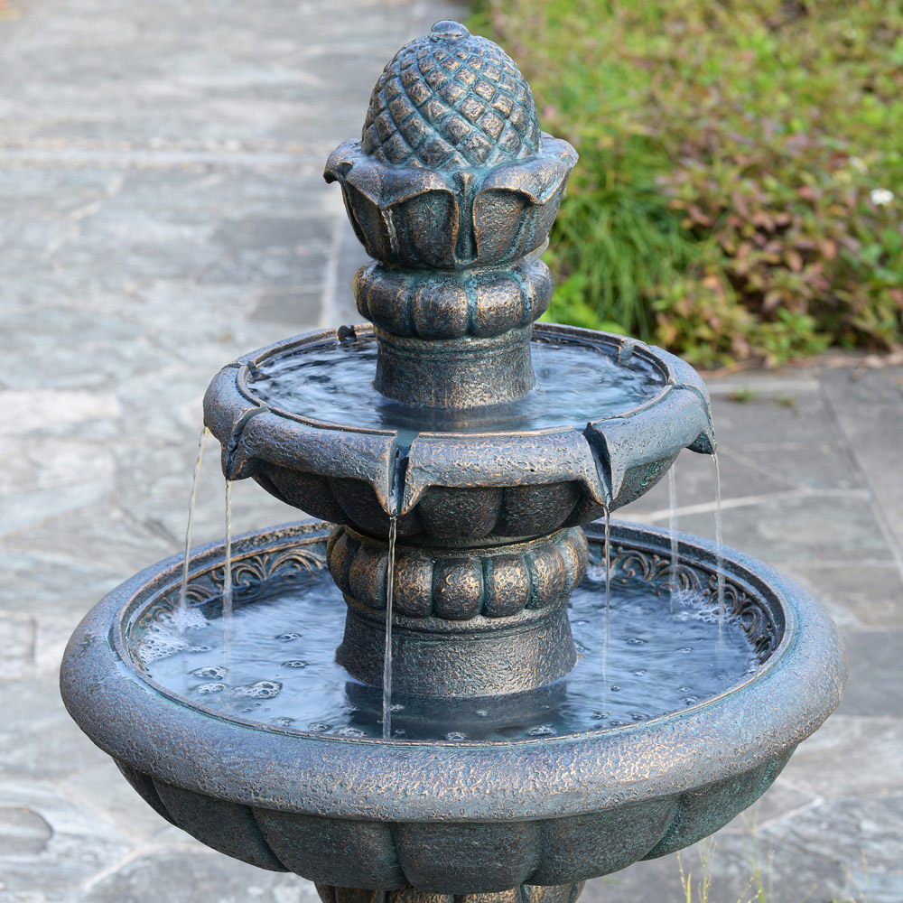 Teamson Home 2-Tier Antique Copper Birdbath Water Fountain 99cm Image 8