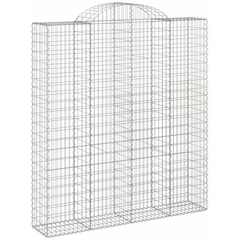 vidaXL Silver Galvanised Iron Arched Gabion Basket 200 x 50 x 220/240cm 20 Pack Image 1