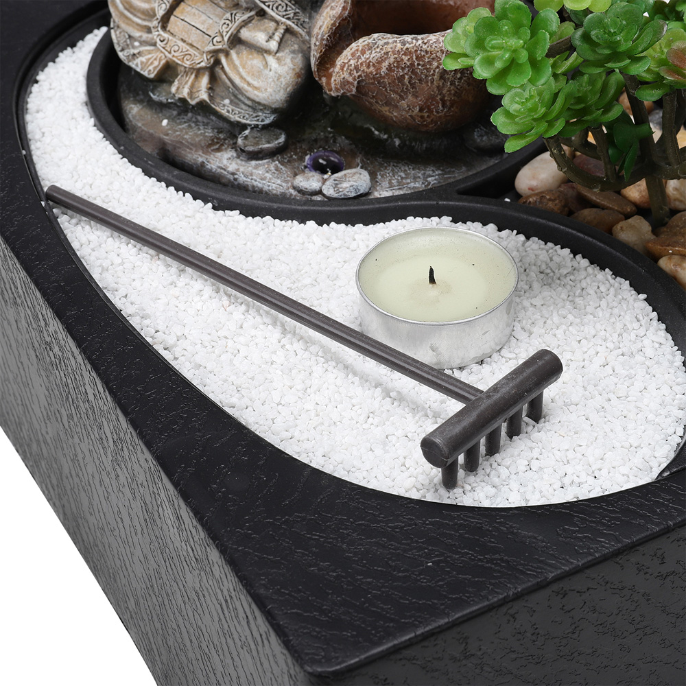 Living and Home LED Buddha Zen Tabletop Fountain Image 4