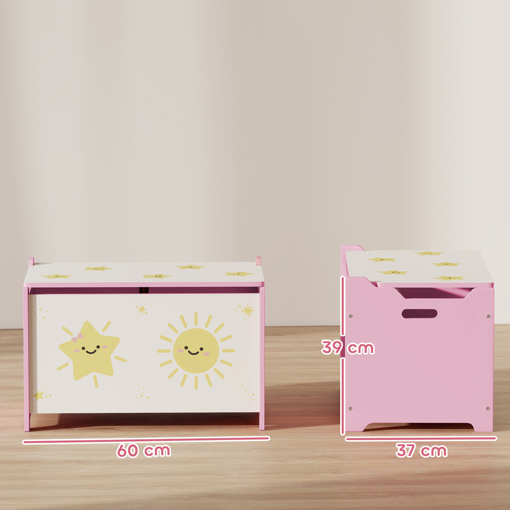 AIYAPLAY Pink Toy Box with Lid Image 9